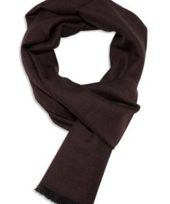 Bordeaux cashmere tørklæde i sildebensvævning