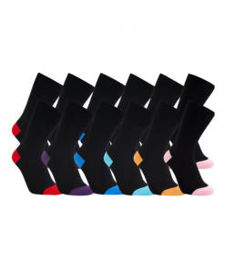 iZ Sock 12pak bambusstrømper med forskellige farvet hæl og tå
